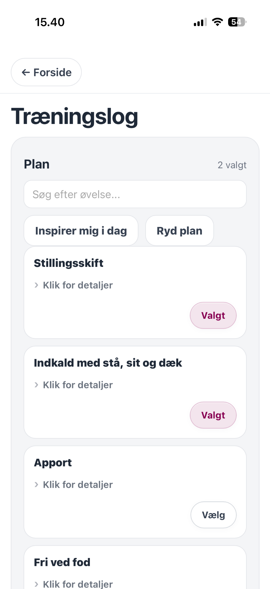 Træningslog