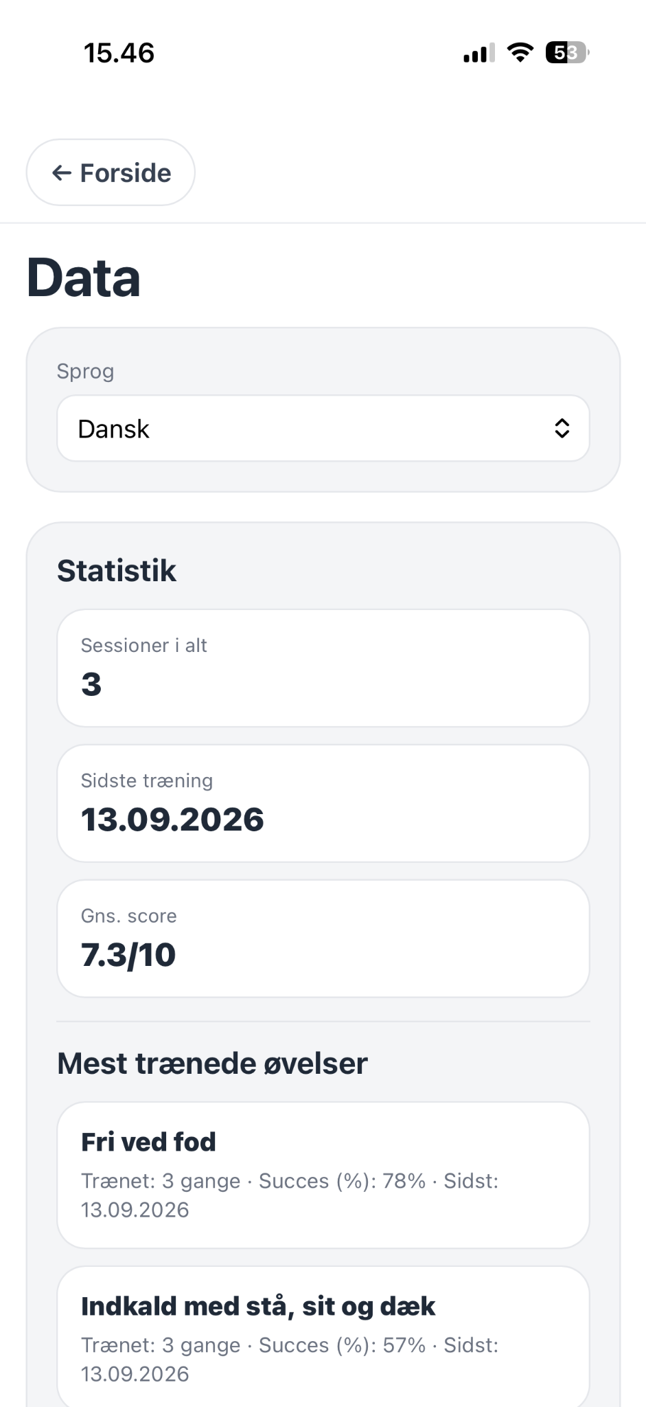 Træningsstatistik